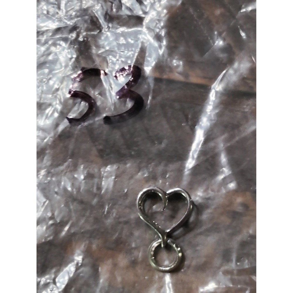 Openwork Heart Charm Pendant Silver 925 vintage charm for Necklace Bracelet